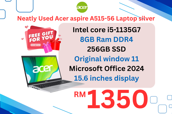 Acer aspire A515-56 Laptop silver