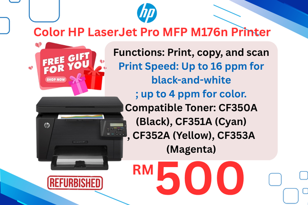 Color HP LaserJet Pro MFP M176n Printer